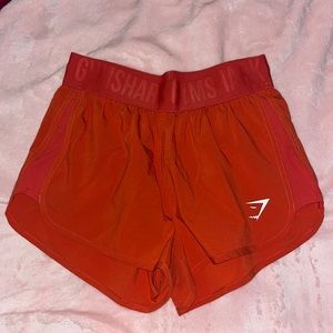 red (orange) gymshark shorts